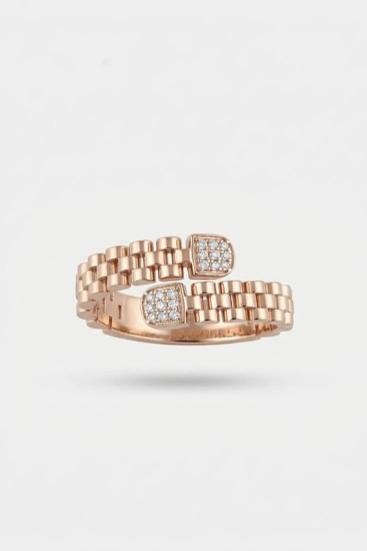 925 sterling silver cubic zirconia chain link cz ring