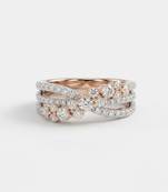 925 sterling silver cubic zirconia floral cluster cz crossover ring with pavé bands