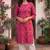 Pink printed cotton kurti