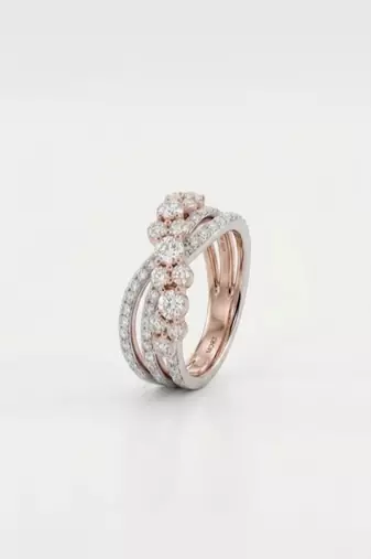 925 sterling silver cubic zirconia floral cluster cz crossover ring with pavé bands