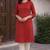 Red printed cotton kurti