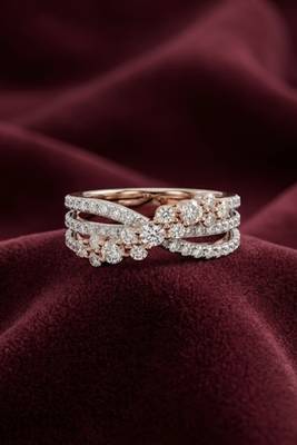 925 sterling silver cubic zirconia floral cluster cz crossover ring with pavé bands 3