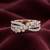 925 sterling silver cubic zirconia floral cluster cz crossover ring with pavé bands