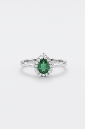 925 sterling silver cubic zirconia green stone cz ring with  halo look