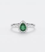 925 sterling silver cubic zirconia green stone cz ring with  halo look