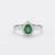925 sterling silver cubic zirconia green stone cz ring with  halo look