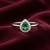 925 sterling silver cubic zirconia green stone cz ring with  halo look