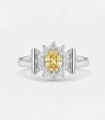 925 sterling silver cubic zirconia yellow stone cz floral halo ring