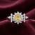925 sterling silver cubic zirconia yellow stone cz floral halo ring