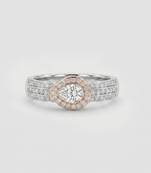 925 sterling silver cubic zirconia pear shape cz halo ring with triple pavé band