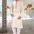 Cream dupion art silk  kurta with handwork in collar and button line