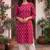 Dark pink printed cotton kurti