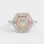 925 sterling silver cubic zirconia hexagon cz halo ring with heart