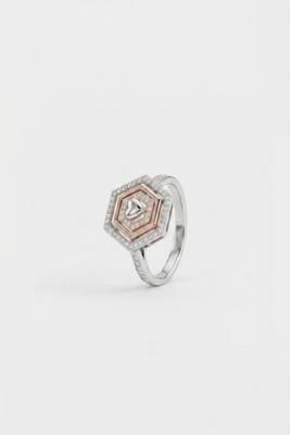 925 sterling silver cubic zirconia hexagon cz halo ring with heart 2