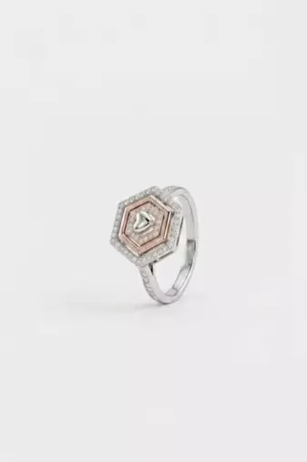 925 sterling silver cubic zirconia hexagon cz halo ring with heart