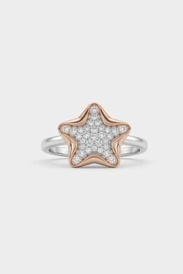 925 sterling silver cubic zirconia star design cz ring 1