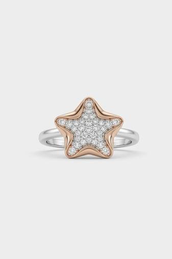 925 sterling silver cubic zirconia star design cz ring