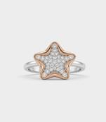 925 sterling silver cubic zirconia star design cz ring