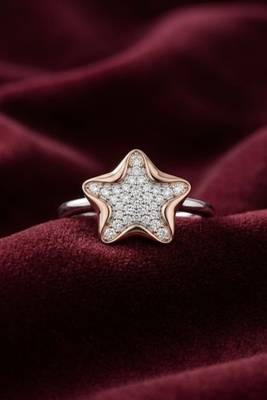 925 sterling silver cubic zirconia star design cz ring 3