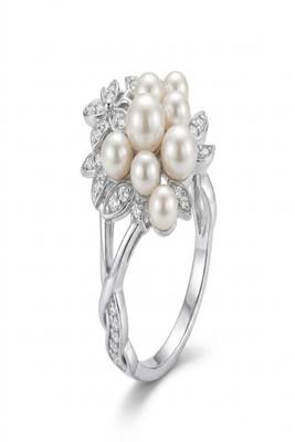925 sterling silver cubic zirconia vintage style pearl blossom ring 2