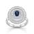 925 sterling silver cubic zirconia luxury cocktail ring with blue cz center