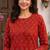 Red printed cotton kurti