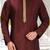 Mahroon dupion art silk  kurta with handwork in collar and button line