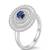 925 sterling silver cubic zirconia luxury cocktail ring with blue cz center