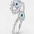 925 sterling silver cubic zirconia evil eye cz bypass ring with dual motif