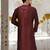 Mahroon dupion art silk  kurta with handwork in collar and button line