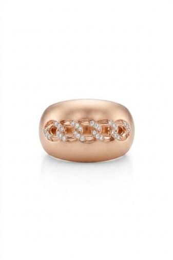 925 sterling silver cubic zirconia chain link pavé cz wide band ring
