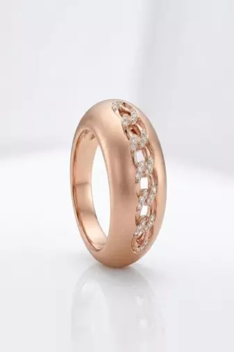 925 sterling silver cubic zirconia chain link pavé cz wide band ring