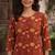 Red printed cotton kurti