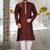 Mahroon dupion art silk  kurta with handwork in collar and button line