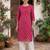 Pink printed cotton kurti