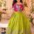 Kids girls festive wear position embroidered work lehenga choli set