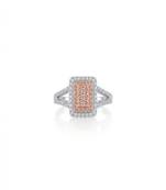 925 sterling silver cubic zirconia square cz cluster halo ring with split pavé band