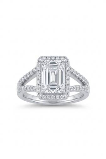 925 sterling silver cubic zirconia emerald cut cz halo engagement ring with split pavé band