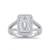 925 sterling silver cubic zirconia emerald cut cz halo engagement ring with split pavé band