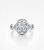 925 sterling silver cubic zirconia baguette cz square halo ring with criss-cross pavé band