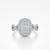 925 sterling silver cubic zirconia baguette cz square halo ring with criss-cross pavé band