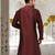 Mahroon dupion art silk  kurta with handwork in collar and button line