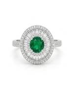 925 sterling silver cubic zirconia oval green cz ring with multi halo design