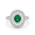 925 sterling silver cubic zirconia oval green cz ring with multi halo design