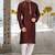 Mahroon dupion art silk  kurta with handwork in collar and button line