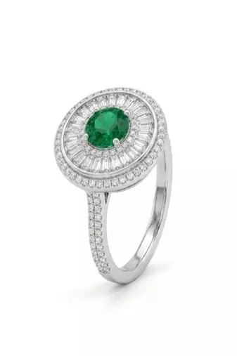 925 sterling silver cubic zirconia oval green cz ring with multi halo design