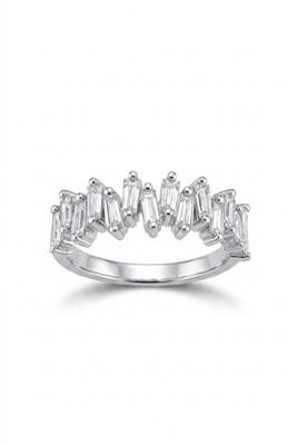 925 sterling silver cubic zirconia baguette cz half eternity ring 1
