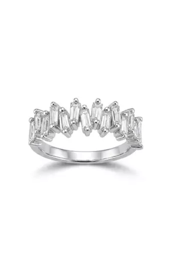 925 sterling silver cubic zirconia baguette cz half eternity ring