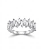 925 sterling silver cubic zirconia baguette cz half eternity ring