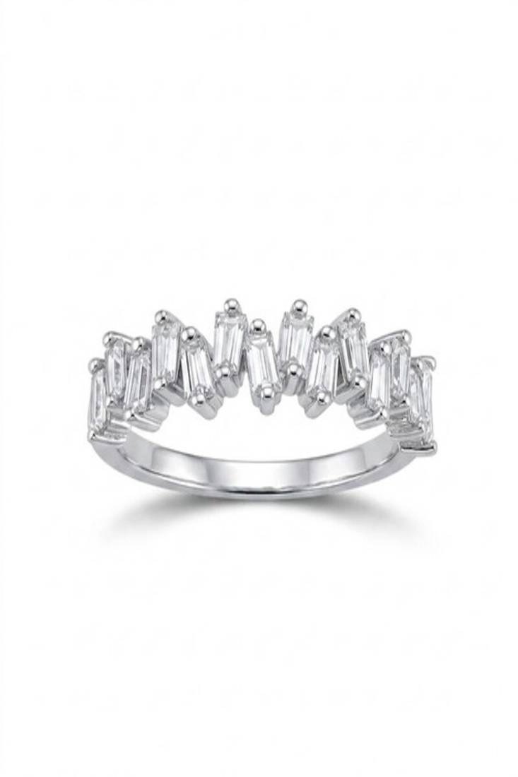925 sterling silver cubic zirconia baguette cz half eternity ring